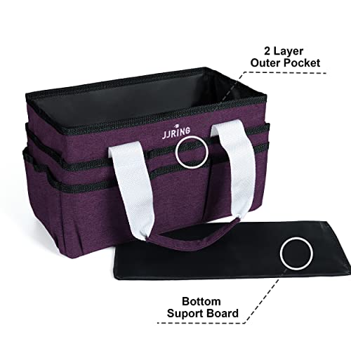 JJRING Craft Organizer Tote Bag Art Storage Caddy Deep Purple - color: Deep Purple, size: Small