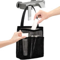famichan Portable Mesh Shower Caddy, Gym Travel Camp Dorm Room Essentials for College Student Boy Girl, Bathroom Shower Bag - Black - color: Black