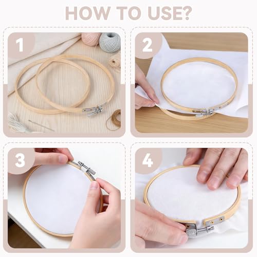 Small Embroidery Hoop, 12PCS 3.5in Wooden Embroidery Hoops Circle Cross Stitch Hoop Ring Small Round Embroidery Frames for Display, Art Craft Sewing, Home Ornaments