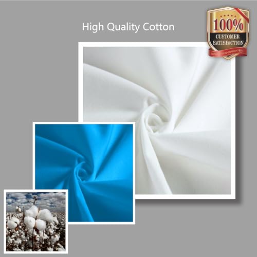 TOPDesign 1-Pack Super Strong Large 12oz Cotton Canvas Tote Bag, Reusable Grocery Shopping Cloth Bag, Fashionable Two-Tone Tote for Crafts, DIY Your Creative Designs - color: Ocean Blue/White