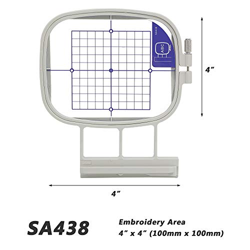 Sew Tech Embroidery Hoop for Brother, 4x4in 100x100mm SA438 EF74 Frame - size: 4"x4" - SA438