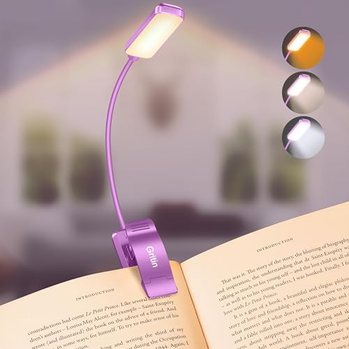 Gritin 9 LED Rechargeable Book Light for Reading in Bed - color: Dark Purple