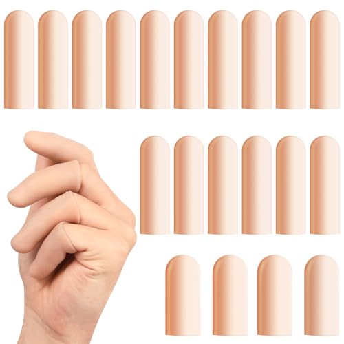 20 Pcs Gel Finger Cots, Reusable Silicone Thumb & Finger Protectors