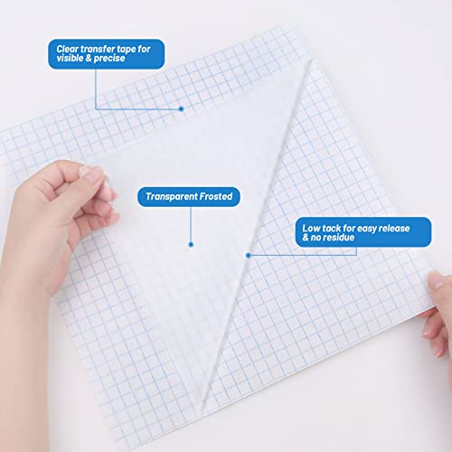 selizo 20 Pack Clear Transfer Tape, Contact Paper Decal Transfer Sheet Low Tack Ease Paper Transfer Tape for Craft - color: 20 Pack, size: Low Tack Tape without Grid Lines