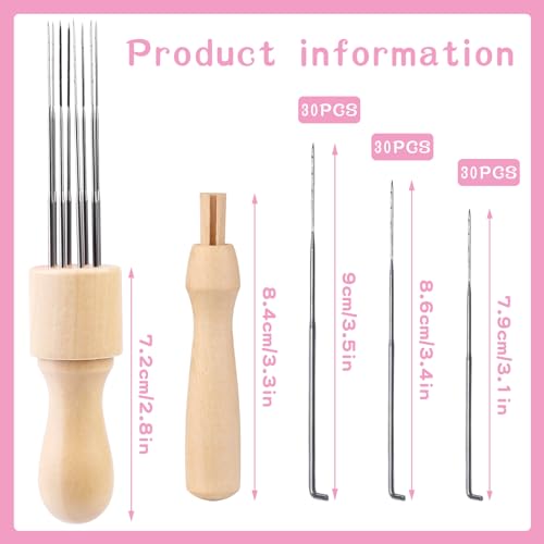 Complete Wool Felting Tools, Needle Felting Kit, Needle Felting Tools with 90Pcs Needle Felting Needles, 3Pcs Needle Bottles,2Pcs Needle Felting Pen,Needle Felting Tools for Beginner,Professional - color: 90 PCS