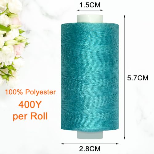 All Purpose Polyester Sewing Thread-2 Spools for Hand and Machine Sewing(Blue Spruce) - color: Blue Spruce