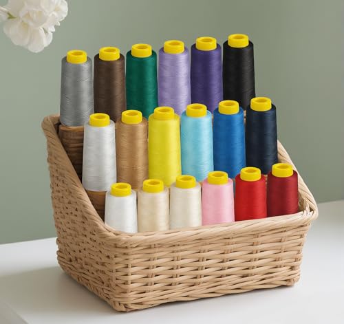 1800 Yards Serger Thread-Blue, All Purpose Thread for Sewing - color: 012-Blue, size: 40S/2
