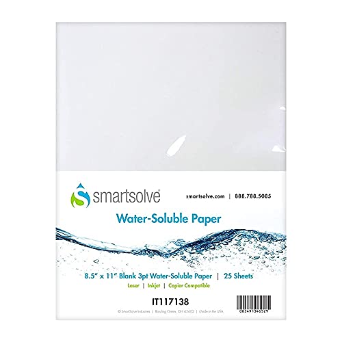 IT117138 3pt Water-Soluble Paper, 8.5" x 11", White (Pack of 25)