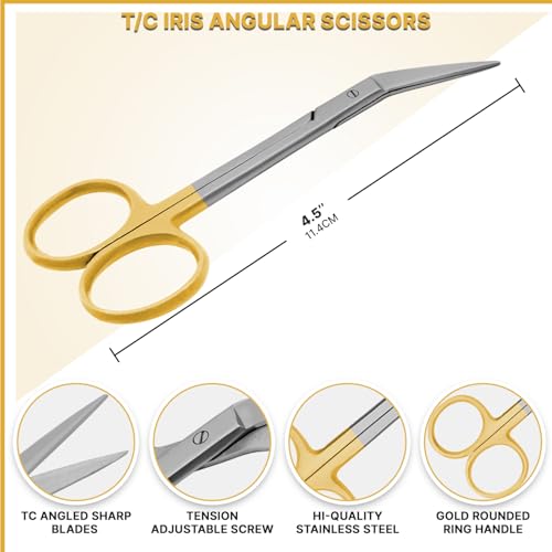 Iris Scissors 4.50" Str/Cud/Angled TC Tungsten Carbide, Supercut O.R. Grade (T/C Tungsten-Carbide Angled) - style: T/C Tungsten-Carbide Angled