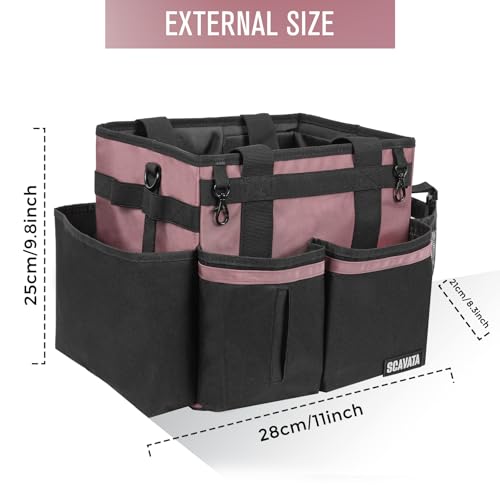 SCAVATA Compact Wearable Cleaning Caddy with Handle & Shoulder Straps - color: LotusPink