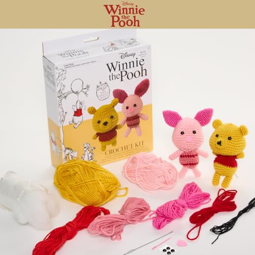 Disney Winnie the Pooh Crochet Kit for Beginners, DIY Crafts, Pooh & Piglet - color: Winnie the Pooh