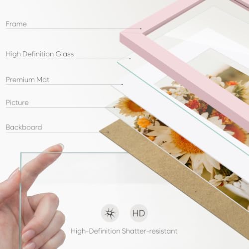 Golden State Art 8x10 Pink Picture Frame Mat for 5x7 Real Glass - color: Pink, size: 8x10
