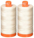 2-Pack - Aurifil 50WT - Oyster (2405) Solid - Mako Cotton Thread - 1422 Yards Each - color: 2-Pack - Oyster 2405