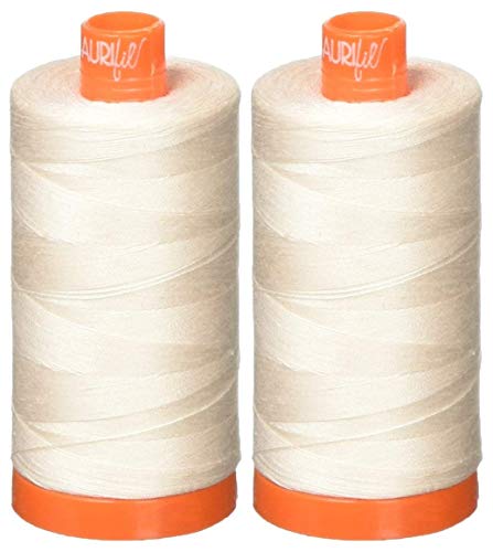 2-Pack - Aurifil 50WT - Oyster (2405) Solid - Mako Cotton Thread - 1422 Yards Each - color: 2-Pack - Oyster 2405