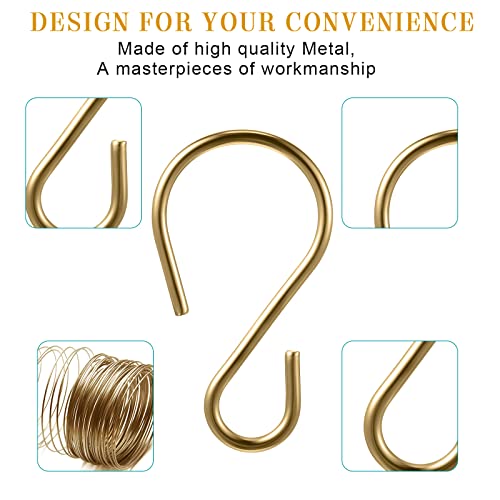 Sratte 120 Pcs Mini S Hook for Hanging 1 Inch Metal, Champagne Gold - color: Champagne Gold