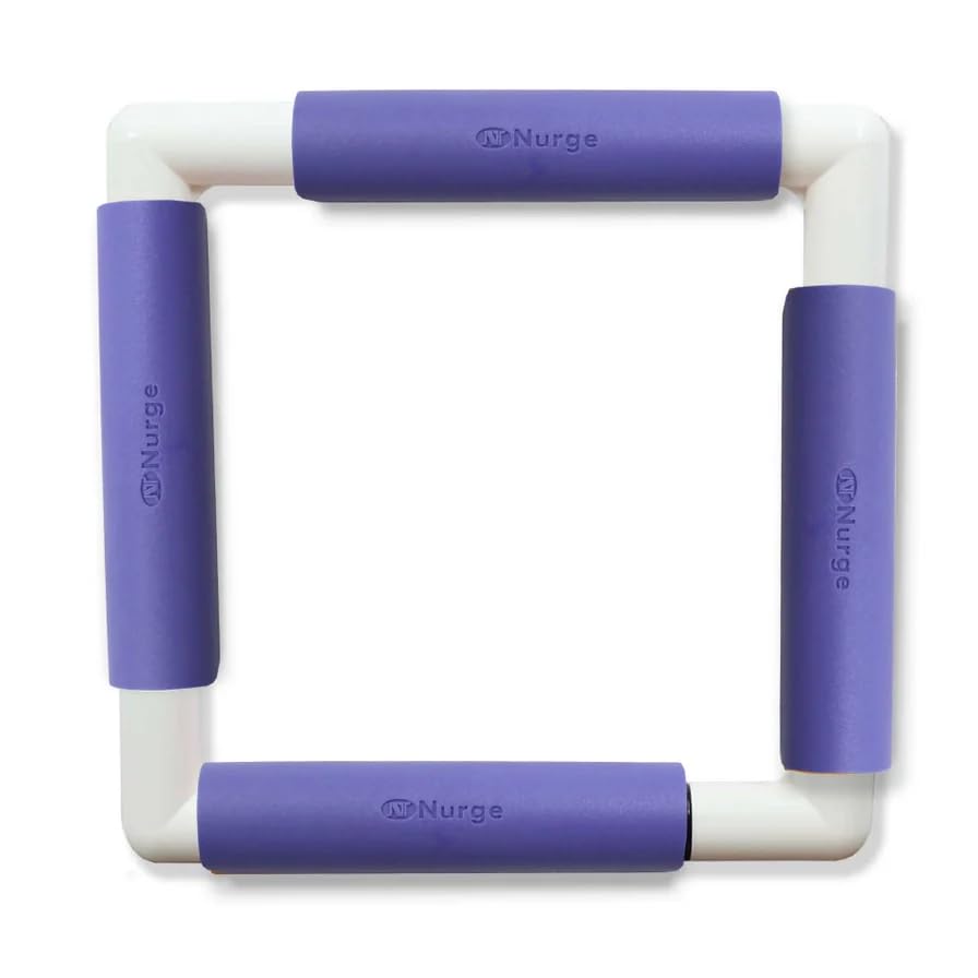 Nurge Rectangle Plastic Embroidery Snap Frame - Cross Stitch Hoop & Needlepoint Stretcher Bars for Hand Crafting, Punch Needle, Quilting, Sewing Supplies - Lightweight & No-Crease 8x8 Lilac - color: Lilac, size: 8x8"