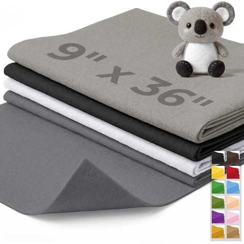 IONTACH 9" X 36" Soft Felt Sheets (4 Packs, Classic Neutral Series) - color: Classic Neutral Series