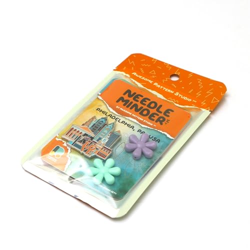 Awesome Pattern Studio Needle Minder Set – Philadelphia Magnetic Needle Minder + 2 Needle Threaders. Enamel Pin for Cross Stitch, Embroidery and Craft - size: Philadelphia Set #1