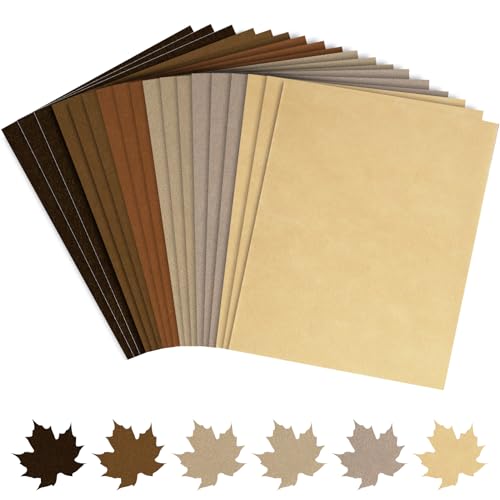 Whaline 18 Pcs Brown Felt Fabric Sheets 6 Colors Assorted Soft Thick Craft Felt Pack for Fall Autumn Thanksgiving DIY Craft Sewing Patchwork Art Projects, 7.9 x 11.8 Inch - color: Brown