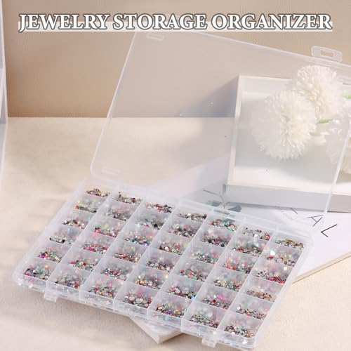 SUTOKAKA 42 Grids Clear Plastic Jewelry Organizer Box - size: 42