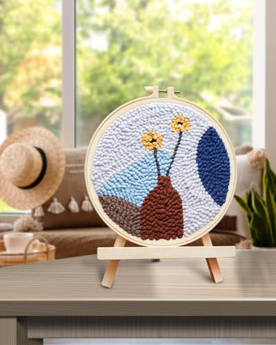 TINDTOP Punch Needle Kits, Punch Embroidery Kits for Adults - color: Grey Blue