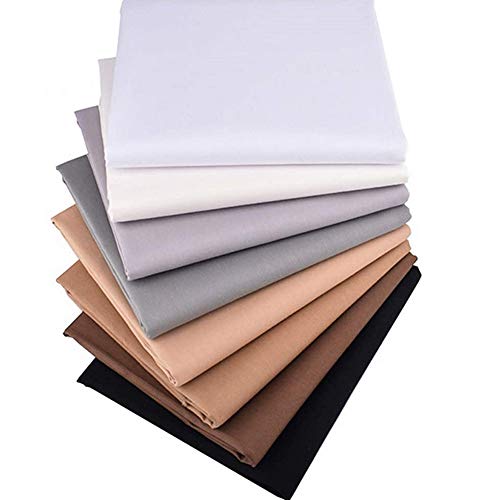 Fabric, 8 pcs/lot Fat Quarter Fabric Bundles Top Cotton 19.69" x 19.69" (50cm x 50cm) Quilting Cotton Craft, Pre-Cut Squares Sheets for Patchwork Sewing Quilting Crafting, Solid Color. - color: M-6