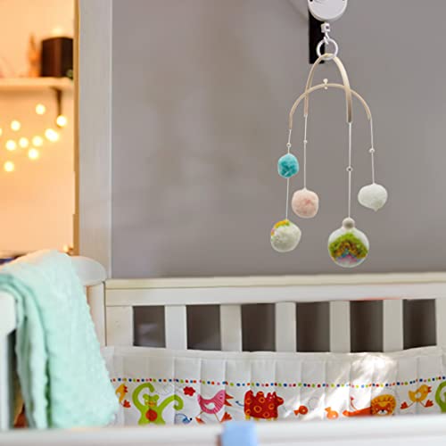 Nursery Wooden Frame DIY Handmade Kit Crib Mobile Wind Chime Bed Wood Mobile Hanger Wooden Frame Ornaments Handmade Kit, Round