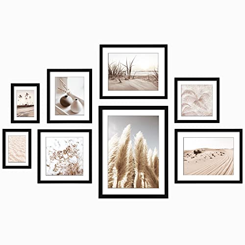 ArtbyHannah Gallery Wall Frame Set, 8 Pack Black Picture Frames, Large - color: Black, size: Large