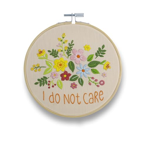 FUNATIC I Do Not Care Funny Embroidery Kit for Adults - color: I Do Not Care