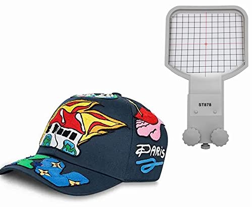 YEQIN Embroidex Cap/Hat Hoop for Brother PE800 PE535 SE600 SE625 SE270D HE-120 900D SE400 PE550D PE770 SE1900 NQ1600E etc, Sewing and Embroidery Machine Hat Hoops (for 4x4” or Larger Hoop) - color: Cap/Hat Hoop