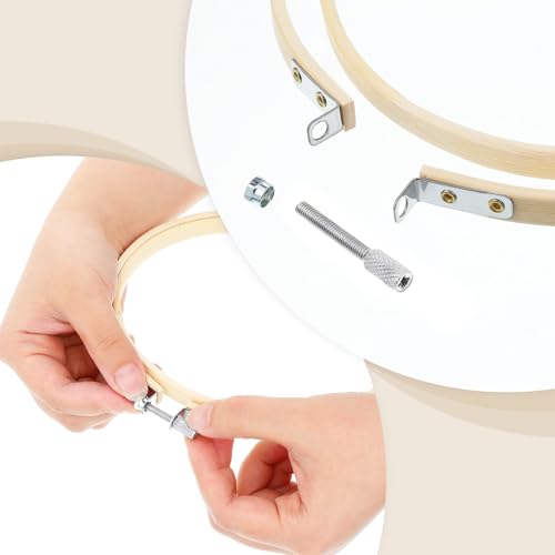 40 Pieces 6 Inch Round Embroidery Hoops Bulk Bamboo Frame Circle Cross Stitch Hoop Ring for Embroidery Art Craft Sewing