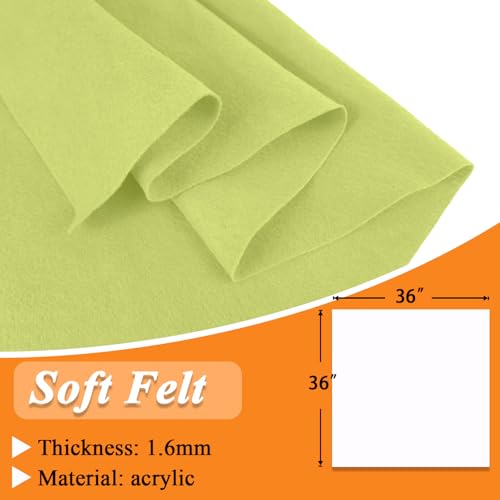 IONTACH 36" X 36" Soft Felt Fabric 1.6mm Thick (Chartreuse) - color: Chartreuse, size: Soft - 36" X 36"