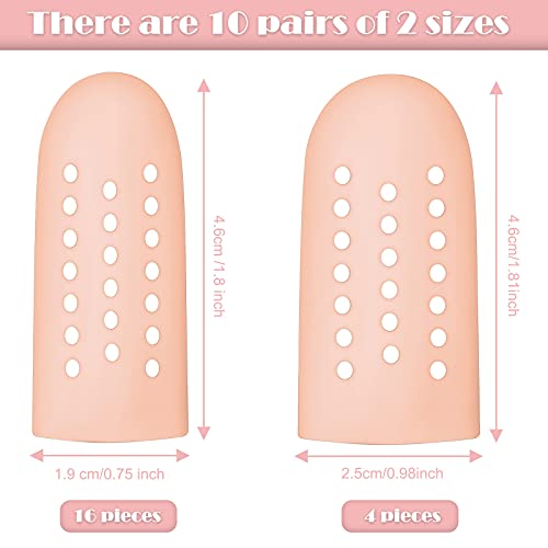 Nuanchu 20 Pcs Gel Finger Cots Finger Protectors Silicone Caps Breathable Gel Cots Holes Silicone Toe Sleeves for Eczema Wounds Cracking Blisters Broken Arthritis(Nude Color) - color: Nude Color