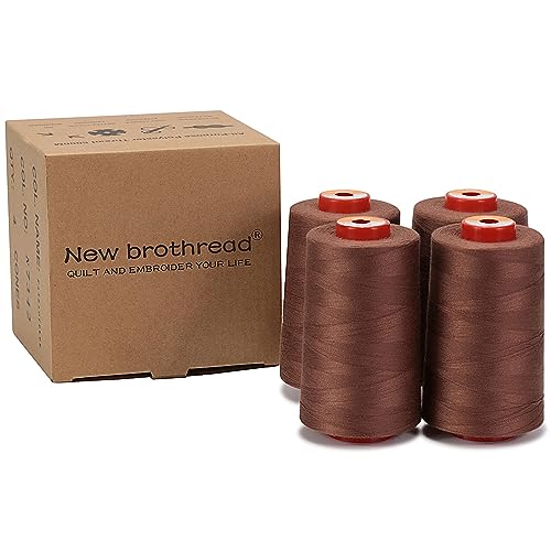 New brothread 4 Large Cones All Purpose Polyester Thread -Cocoa - color: 4xCocoa