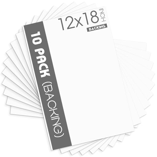 Mat Board Center 12x18 Backing Boards, 10 Pack White Backboards for Frames - size: 12x18