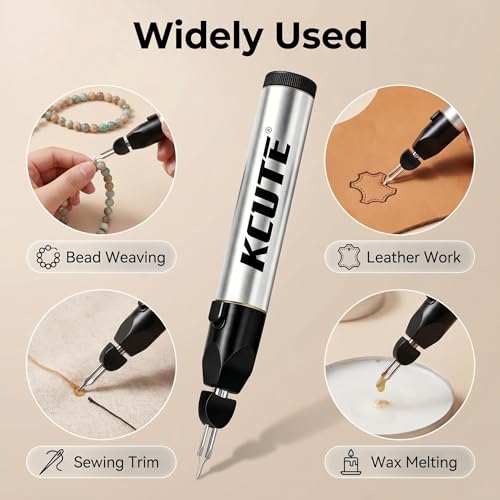 Chispee Thread Burner I with One Touch Thread Burner Zap Tool Finishing Bead Weaving, Fast Melting Wax, Carved Leather, & Melting Stringing Projects - color: Silver Gen 1 - Pen Only