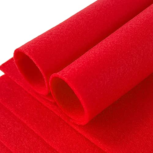 Jtnohx Soft Bright Red Felt Sheets Flexible Felt Fabric for Crafts 12" 20Pc - color: Bright Red