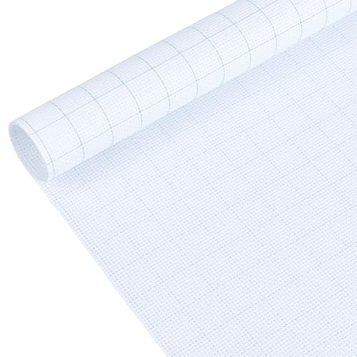 BENECREAT 3Pcs 14CT Aida Cloth Embroidery Cross Stitch Fabric, 19.7×11.8Inch Easy Count Thread Grid, Cotton Cross-Stitch Fabrics for Craft Embroidery, Handmade Needlework, DIY Handicrafts