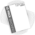 Mat Board Center 12x16 Backing Boards, 10 Pack White Backboards for Frames - size: 12x16