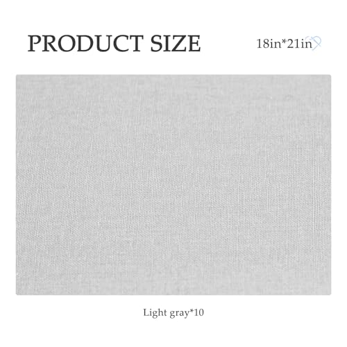 10 Pieces 18 x 21 Inches Cotton Fabric Precut Quilting Fabric Bundles Solid Colors Layer Cakes Quilt Material for DIY Craft Sewing Embroidery (Grey) - color: Grey
