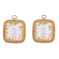 PATIKIL 2 Pieces 2.8" x 3" Square Embroidery Hoops Frame Round Imitated Wood Circle Cross Stitch Hoop Ring for Embroidery Art Craft Handy Sewing Decoration, Brown - size: 2.8" x 3"