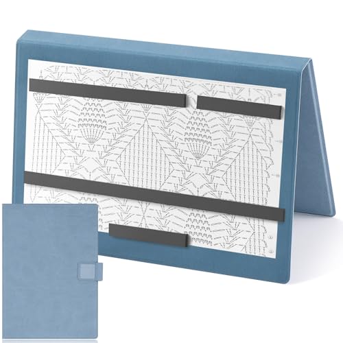 Flutesan 1 Pcs Knitting Pattern Holder, Fold up Cross Stitch Knitting Chart Keeper with Replacement Magnets, Magnetic Cross Stitch Accessories (Folded Size 6.1 x 9 Inch,Blue) - color: Blue, size: Folded Size 6.1 x 9 Inch