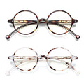 Round Reading Glasses for Women Men Blue Light Blocking Circular Readers Unisex Ultra Lightweight Circle Eyeglasses - color: Grey Tortoise+brown Tortoise