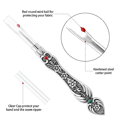 Seam Ripper Tool, Stitch Remover for Sewing, Embroidery & Crafting Projects - color: B-Silver