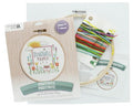 LEISURE ARTS Cross Stitch Kit 7in Positivity - Counted Cross Stitch Kit with Hoop, Floss, Aida Fabric and Needle - Sun Bird Design, Embroidery for Beginners