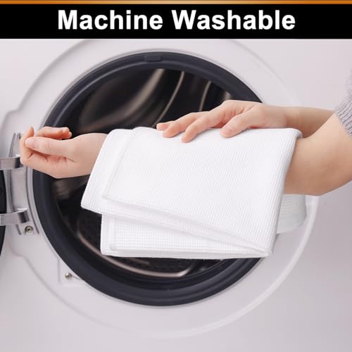 Homaxy 100% Cotton Waffle Weave Kitchen Towels, 4 Pack, White - color: White, size: 16 x 26 - 4 Pack