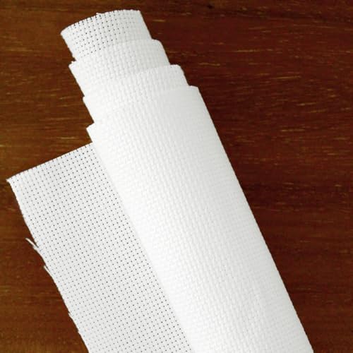 Essentials By Leisure Arts Aida Cloth, 11 Count, White, Cross Stitch Fabric, Embroidery Fabric, Cross Stitch Supplies for Crafting, Stitching, and Sewing Projects 15X18