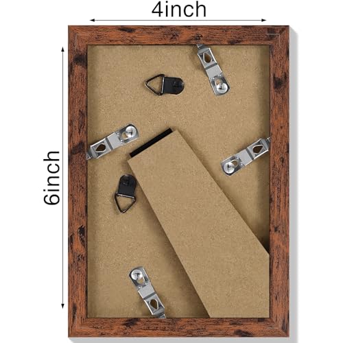 Vittanly 4x6 picture frame, Matted for 3.5x5 Photos, Dark Brown - color: Dark Brown, size: 4x6