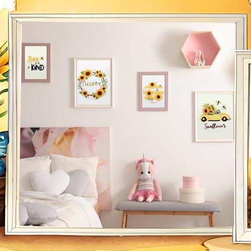 Riceshoot 8 Set Sunflower Embroidery Kits for Beginner Adults Bee Cross Stitch Kit DIY Needlepoint with Pattern Instruction, Hoop, Embroidery Fabric, Thread, Needle, Scissor, Gift for Home Decor - style: Sunflower