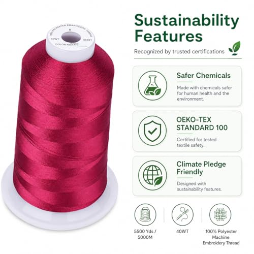 Simthread 5500Yds/5000M 40WT Polyester Embroidery Thread Mulberry S082 - color: Mulberry S082